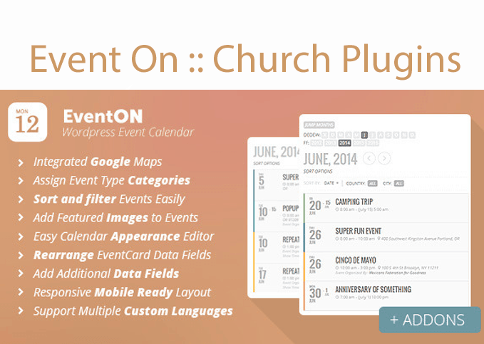 event on church plugins